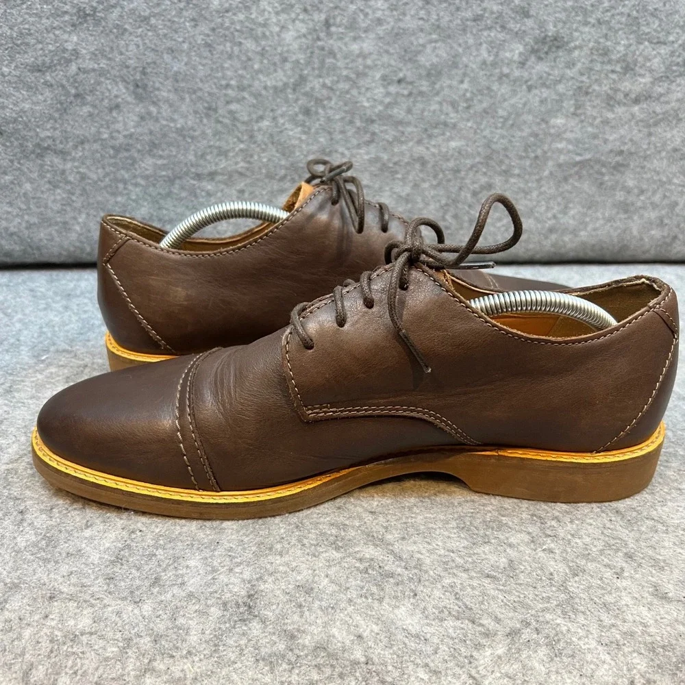 Clarks Brown Leather Dress Shoes Oxfords Cap Toe Casual Business‎ Mens 11.5